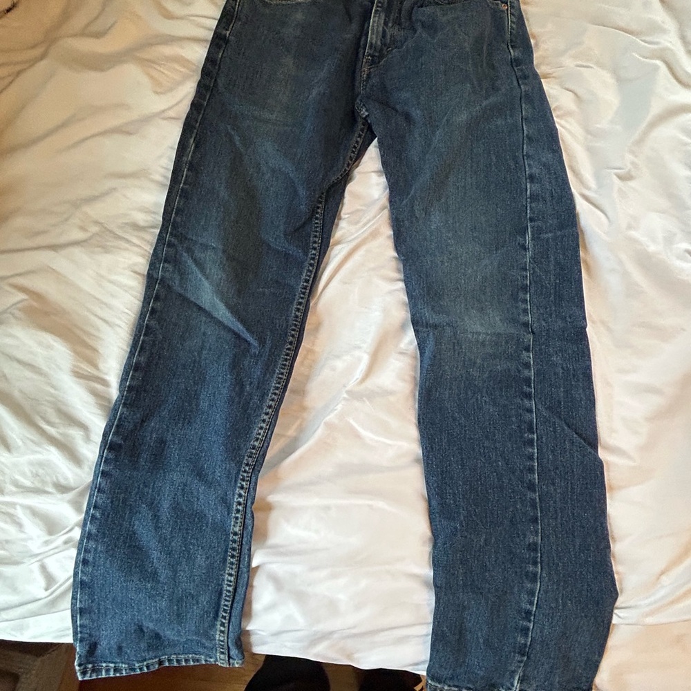 Levis Men's Dark Blue Jeans 32W 32L